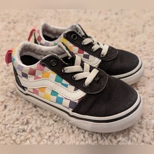 Vans Old Skoll Black & Rainbow Checkered Sneakers